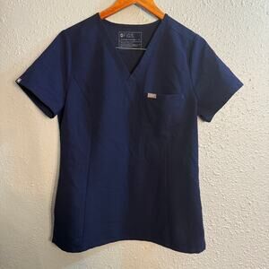 FIGS Technical Collection Navy Blue Scrub Top Size Medium